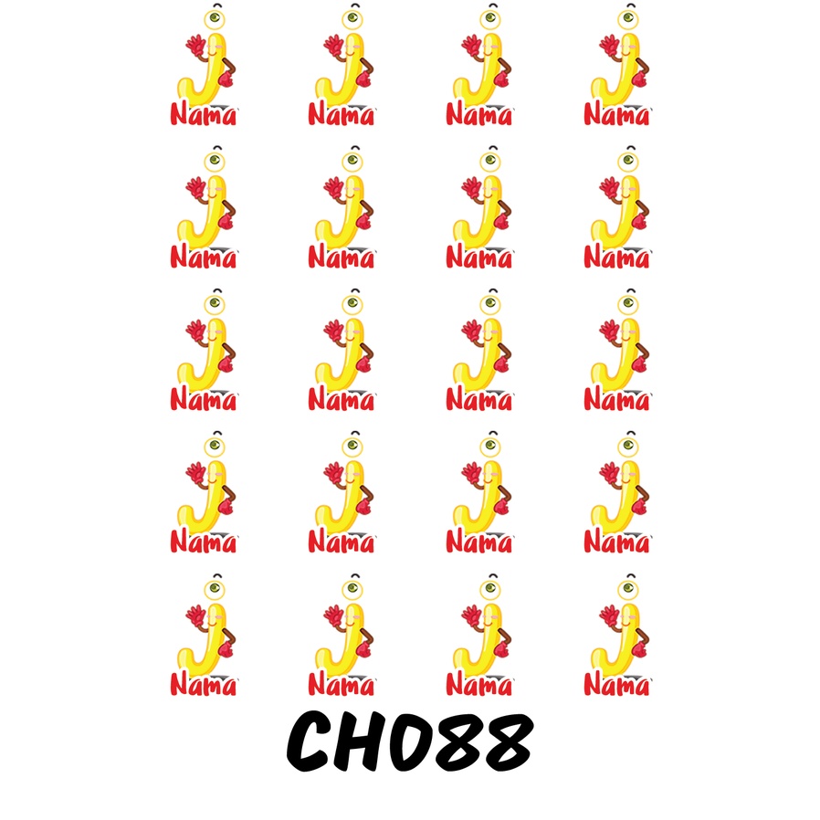 

Sticker Nama Cutting Label Waterproof Tahan Air Huruf 88 (CH088)