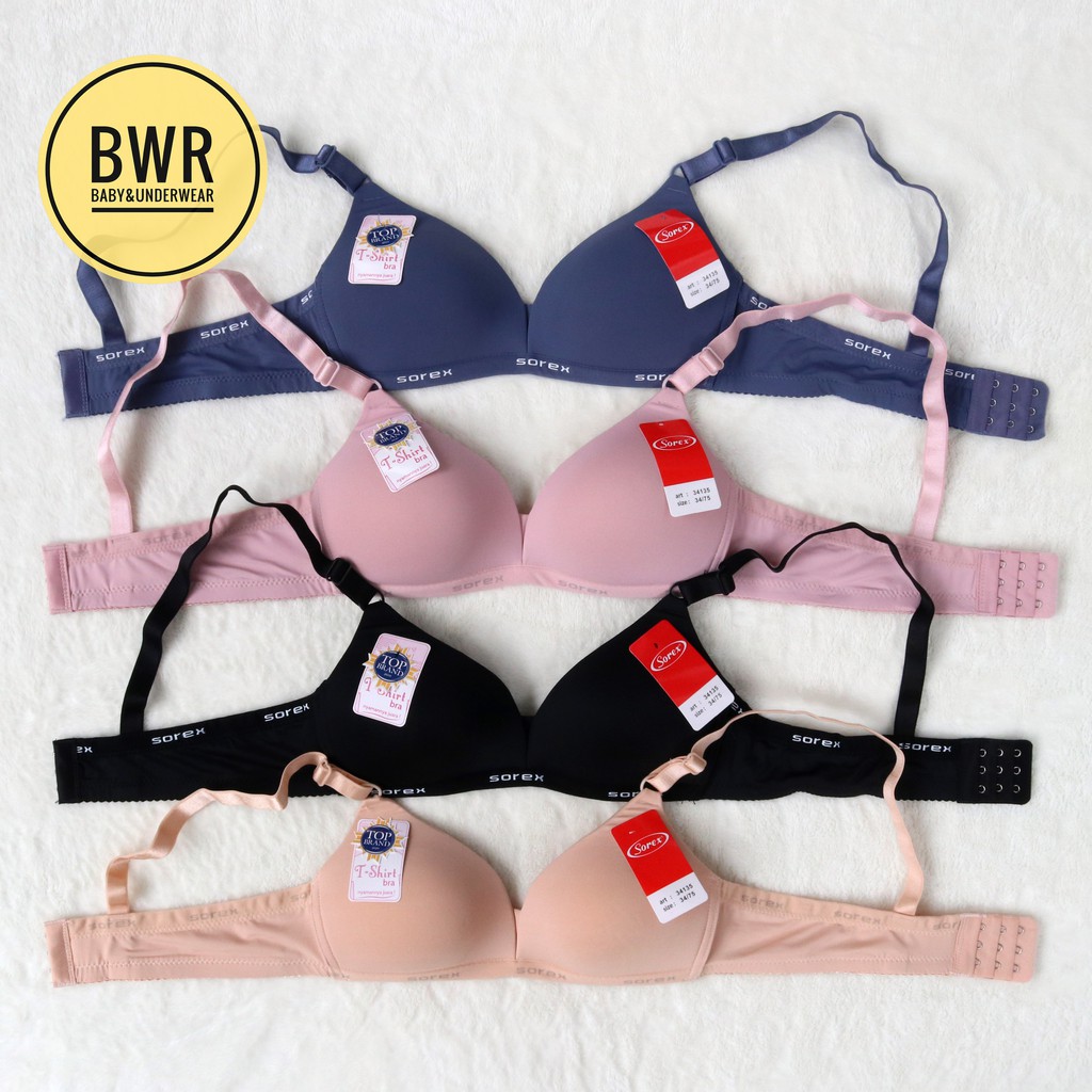 T-SHIRT Bra Sorex 34135  Busa Soft Original | Bh Sorex 34135 Busa tanpa Kawat Kait 3 Pilih - Bwr