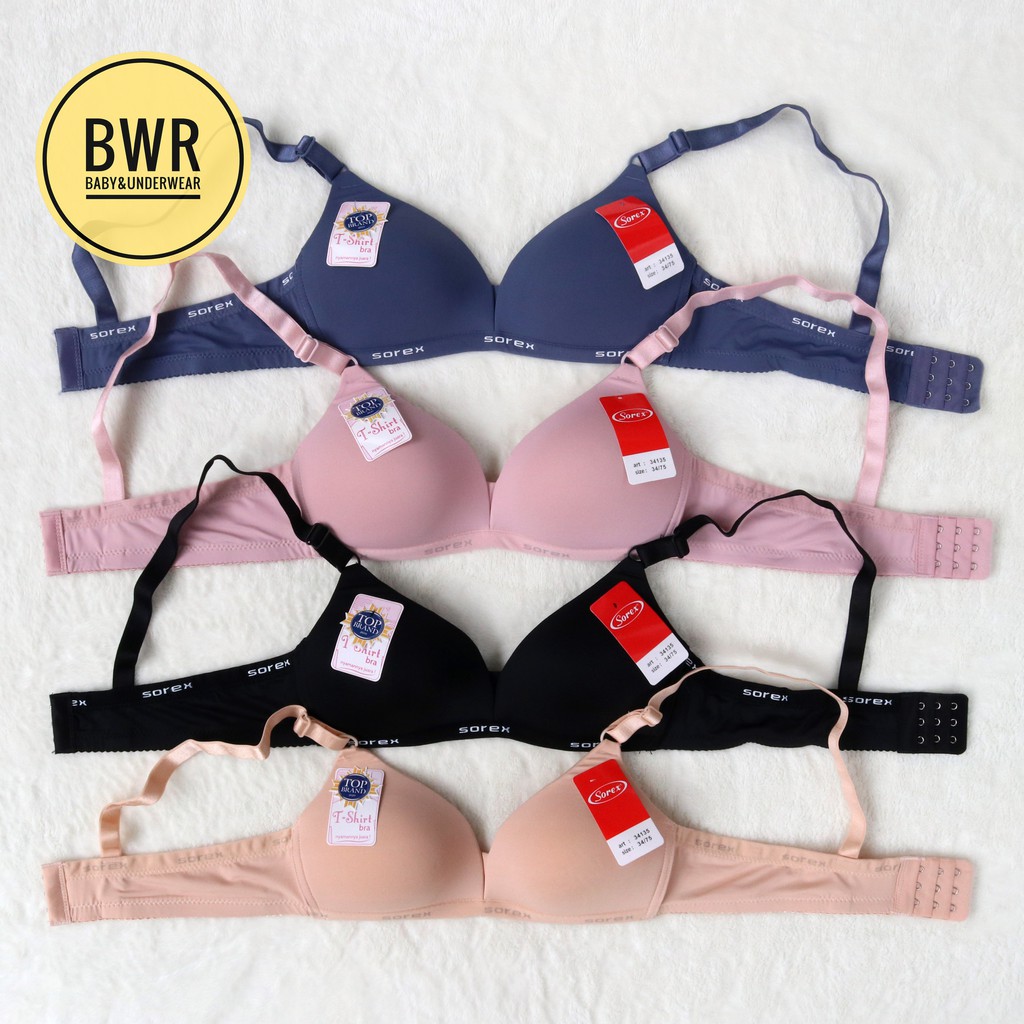 T-SHIRT Bra Sorex 34135  Busa Soft Original | Bh Sorex 34135 Busa tanpa Kawat Kait 3 Pilih - Bwr