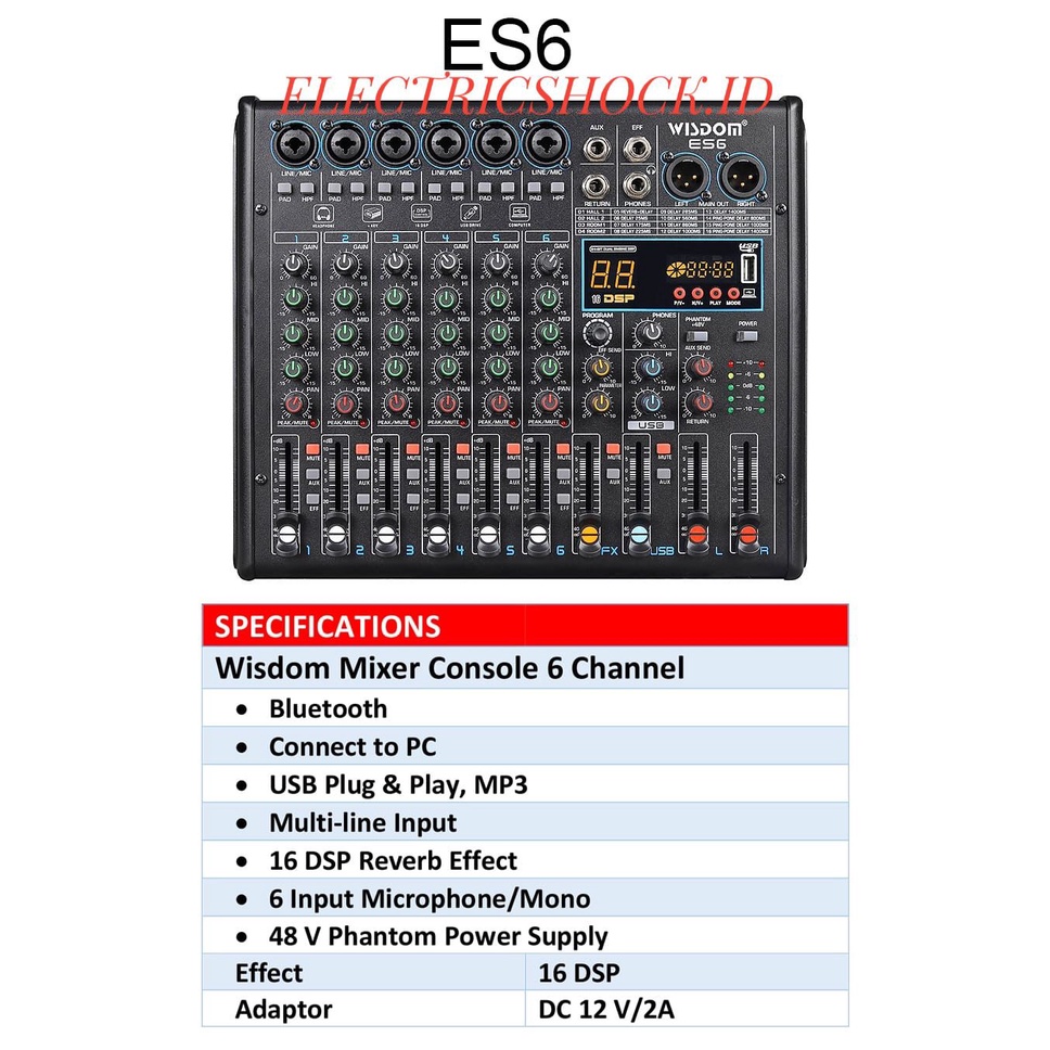 MIXER AUDIO WISDOM ES 6 / WISDOM ES6 ORIGINAL 6 CHANNEL