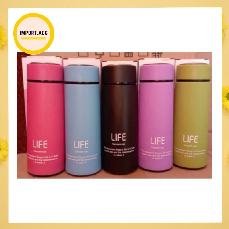 Botol Minum Kaca Life 450 ML / Botol Kaca Life [import]