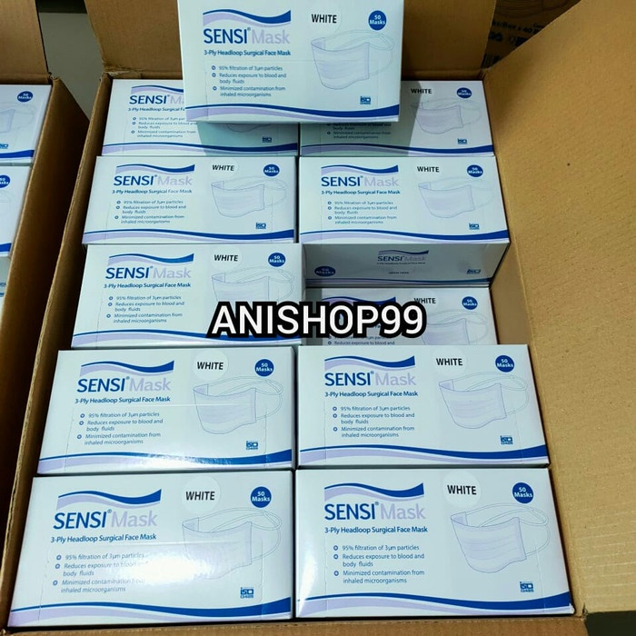 Masker - Masker Sensi Isi 50 Headloop Warna Putih