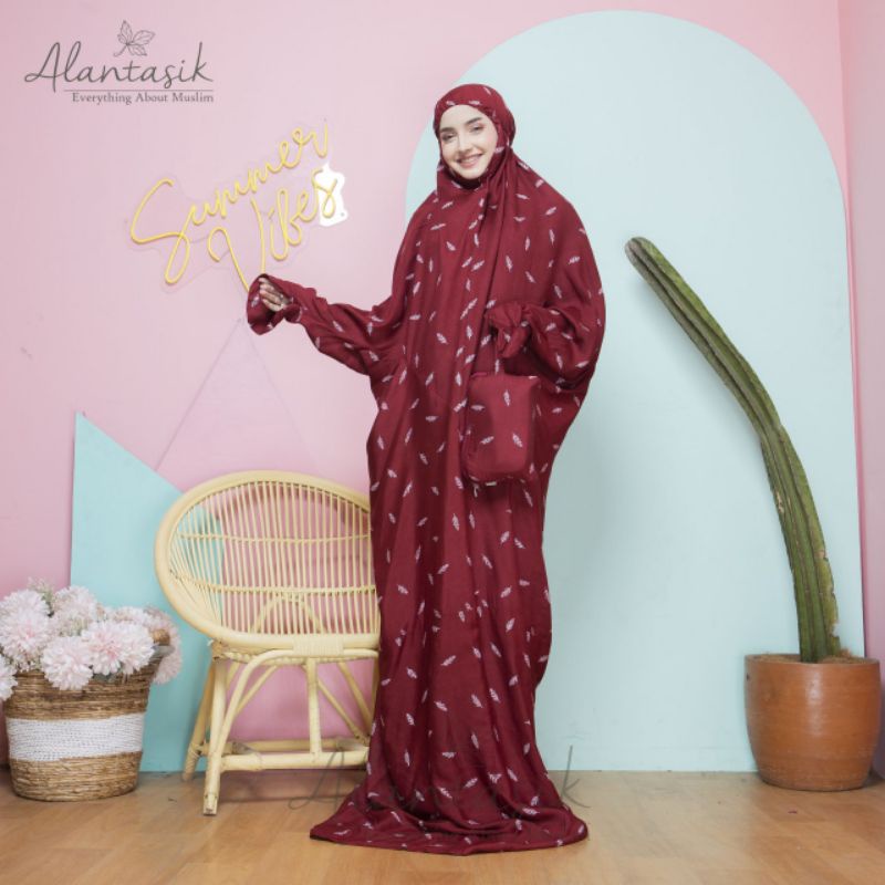 Alantasik - Mukena Terusan Dewasa jumbo motif bali rayon R10