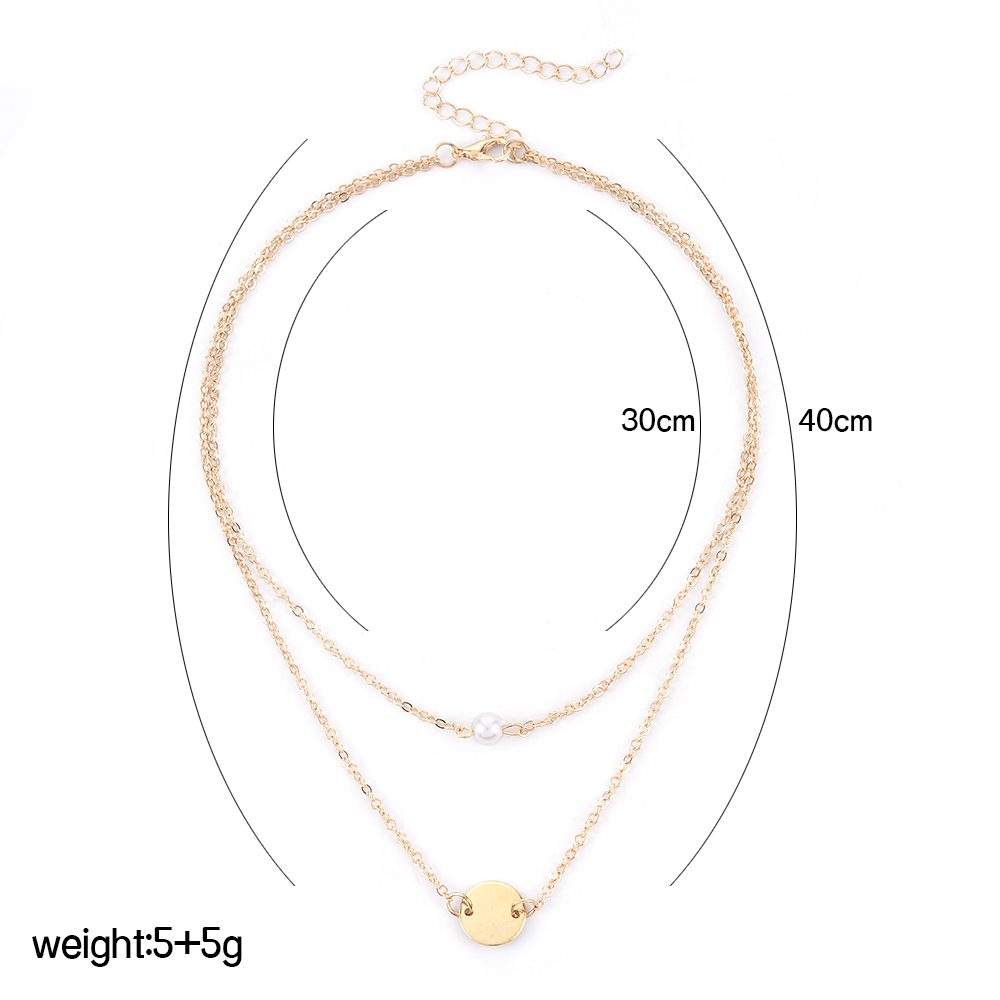 Simple Fashion Female Clavicle Pendant Peal Multi-Layer Clavicle Neck Chain Necklace