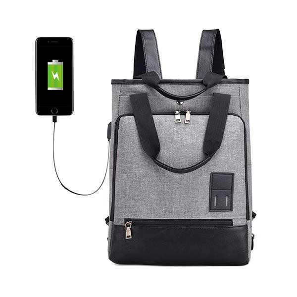 313 Canvas Travel Laptop Backpack Minimalist Bag With USB Port - 13.3 inch