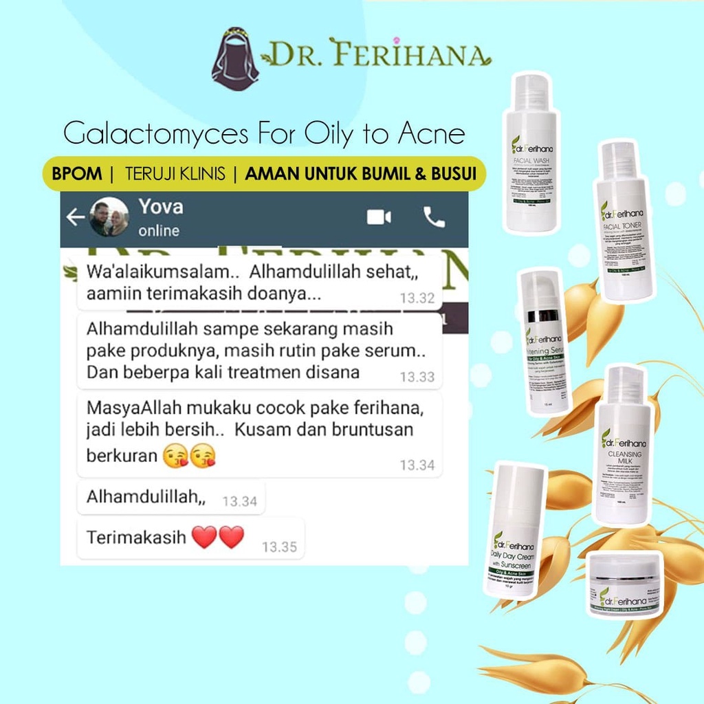 Galactomyces Night Cream For Oily &amp; Acne DR. FERIHANA COSMETICS &amp; SKINCARE Merupakan Krim Malam untuk Kulit Berminyak Berjerawat Flek Hitam Mencerahkan Sekaligus Anti Aging BPOM LPPOM HALAL MUI