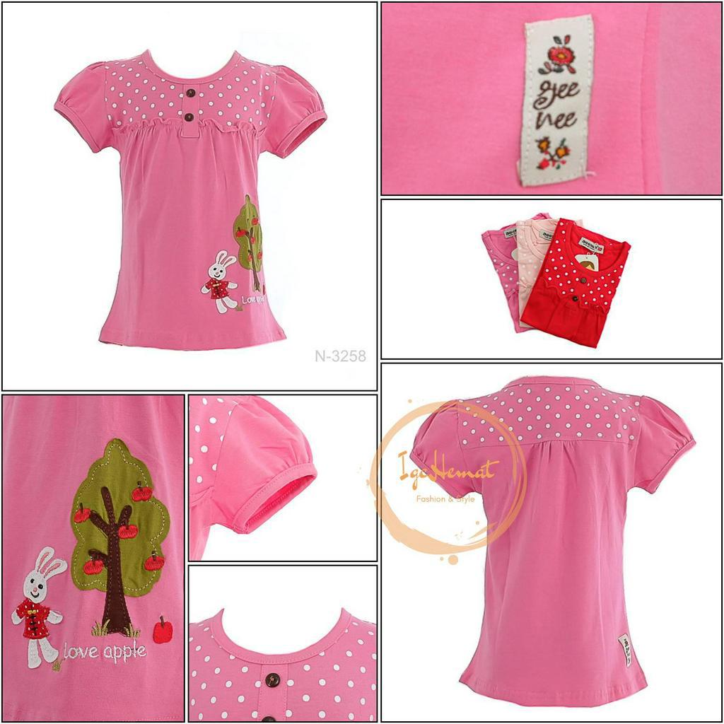 KAOS OBLONG ANAK PEREMPUAN LENGAN PENDEK GEENEE 4-6[N3258]