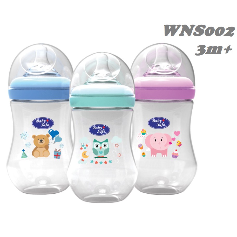 Baby Safe Wide Neck Bottle WN001 WN002 WN30 WN04 WN05 WN06 Babysafe Milk Flow Botol Susu CBKS