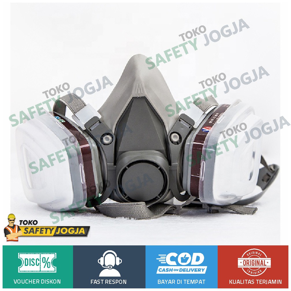 MASKER GAS RESPIRATOR SICCO HALF FACE 6200 + FILTER CATRIDE