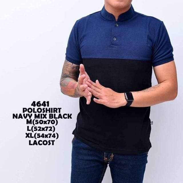 Polo Shirt Pria | Kaos Cowok Polo Hitam Polos Kerah Shanghai