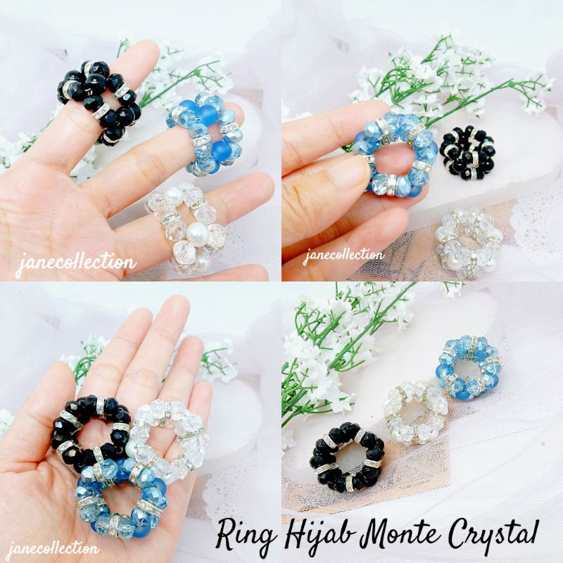 ring hijab monte crystal ring jilbab cincin permata crystal cantik hand made