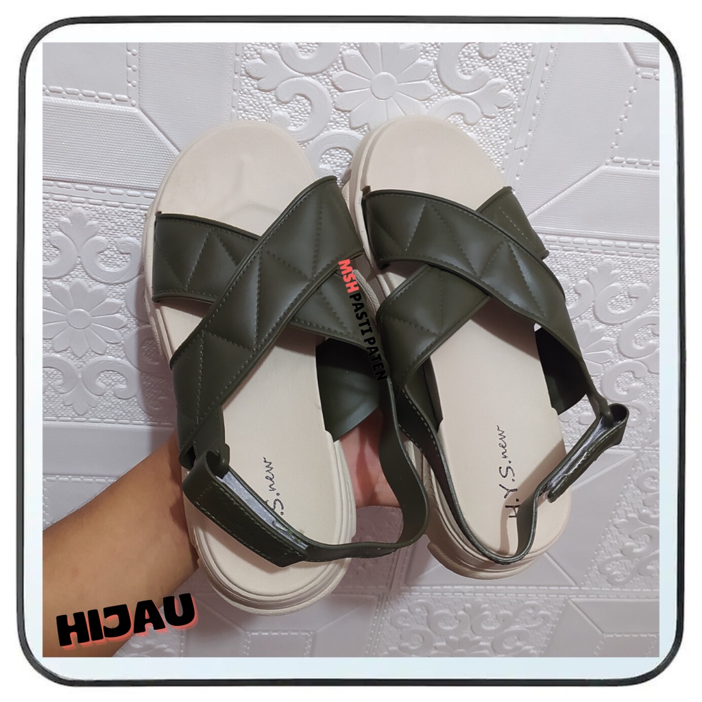 Sepatu Sandal Tali Wedges Impor Wanita Empuk Ori