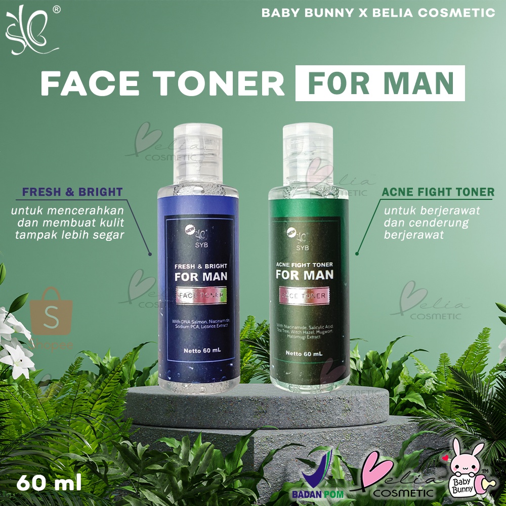 ❤ BELIA ❤ SYB Face Toner For Man 60ml Brightening &amp; Fresh | Acne Fight Toner | Toner Jerawat | BPOM