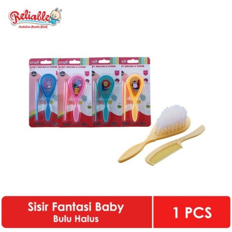 Reliable sisir brush &amp; comb set bayi isi dua