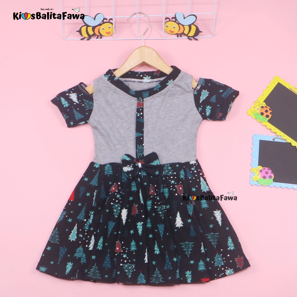 Dress Sabrina 1-2 Tahun / Dres Anak Perempuan Murah Baju Cewek Dres Lengan Balita Pesta Fashion