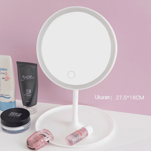 ANG CERMIN RIAS LED MIRROR BULAT TOMBOL TOUCH SCREEN / KACA MAKEUP