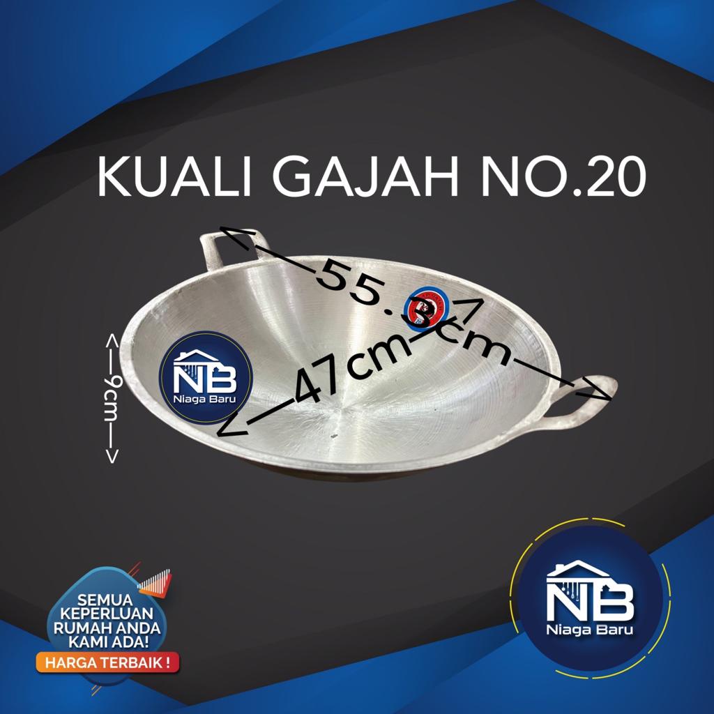 Wajan Kuali Gajah No.20 Penggorengan Alumunium