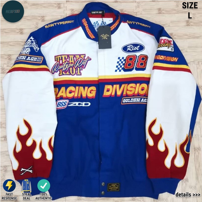 JAKET NASCAR RAWTYPE RIOT RAW TYPE RTR GOLDEN AGE 3 BSS SIZE L
