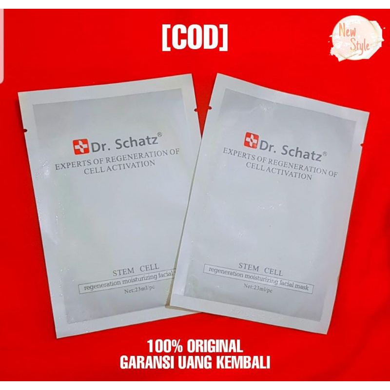 [COD] DR SCHATZ STEM CELL MASK 100% ORIGINAL STIKER SILVER COCOK UNTUK KULIT BERJERAWAT (ISI 1 PC)