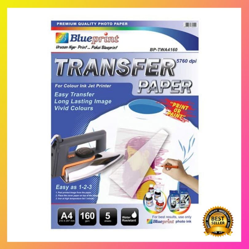 

Diskon Blueprint BP-TPA4160 BP-TWA4160 Transfer Paper White A4