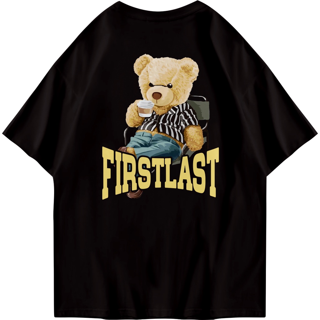 FIRSTLAST Oversized Tshirt Bear Coffee | Oversize Pria &amp; Wanita