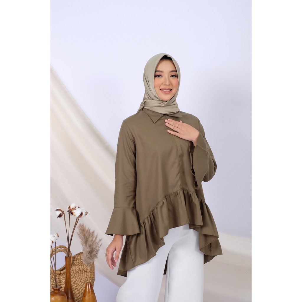 ROSHA TOP - Atasan Blouse Wanita / Blouse Hangout Kantoran Nyaman / Baju Hijab - Sherwood Clothing