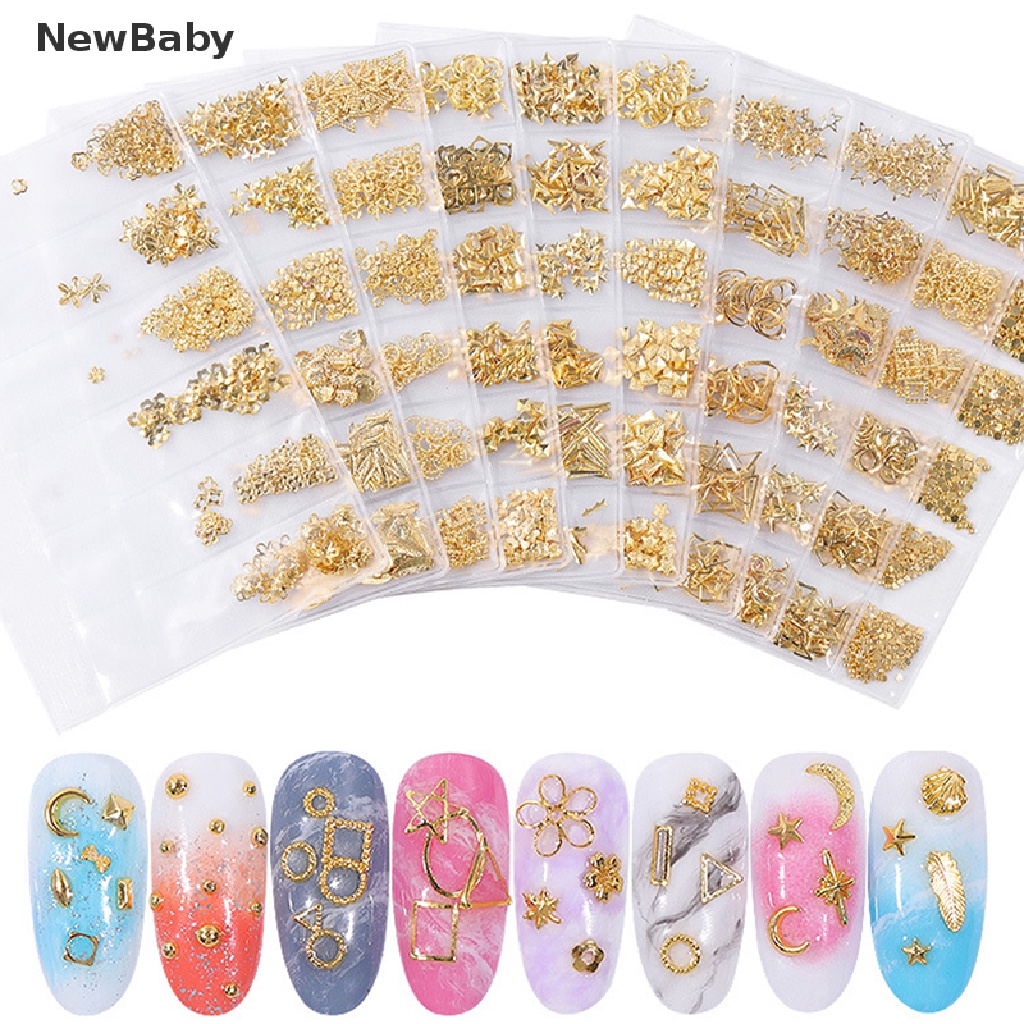 Stiker Rivet Metal Hollow Untuk Dekorasi Nail Art DIY