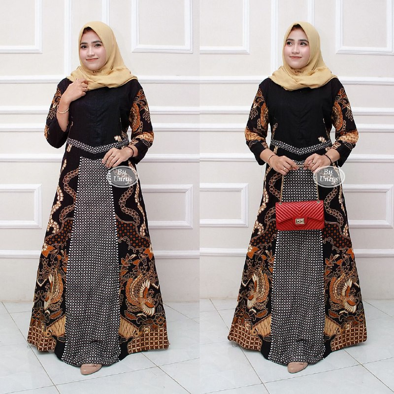 Gamis Batik (COD) MANGGAR Gamis Batik Pesta Model Terbaru 2020