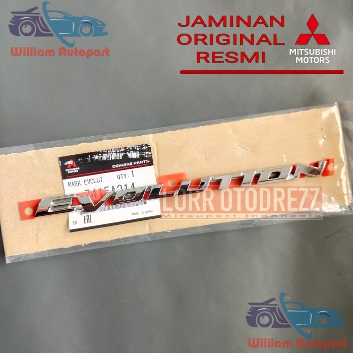Logo emblem EVOLUTION untuk Lancer Evo 10 / EX GT Original