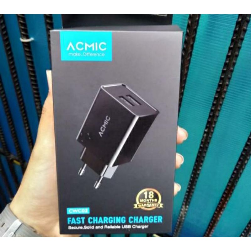 CWC02 ACMIC Original 2Prot USB Fast Charging Charger Adaptor