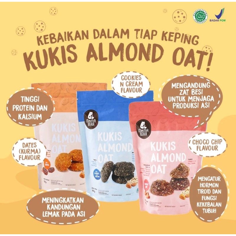 MamaBear Kukis Almond Oat - Booster ASI Pelancar ASI MamaBear Cookies