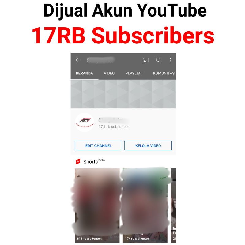 (Terjual) Akun YouTube 17k + Email AdSense