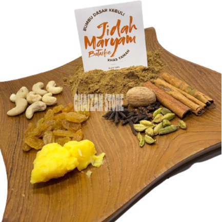 

Bumbu Nasi Kebuli Khas Yaman Special Kismis Mete Samin Praktis Siap Masak Bumbu Rempah Rempah