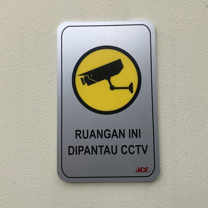 Ace Sticker Ruangan ini Dipantau CCTV stiker Abu abu Grey Stiker Kamera Pengawas Kris Krisbow Tanda CCTV Kamera Pengawas
