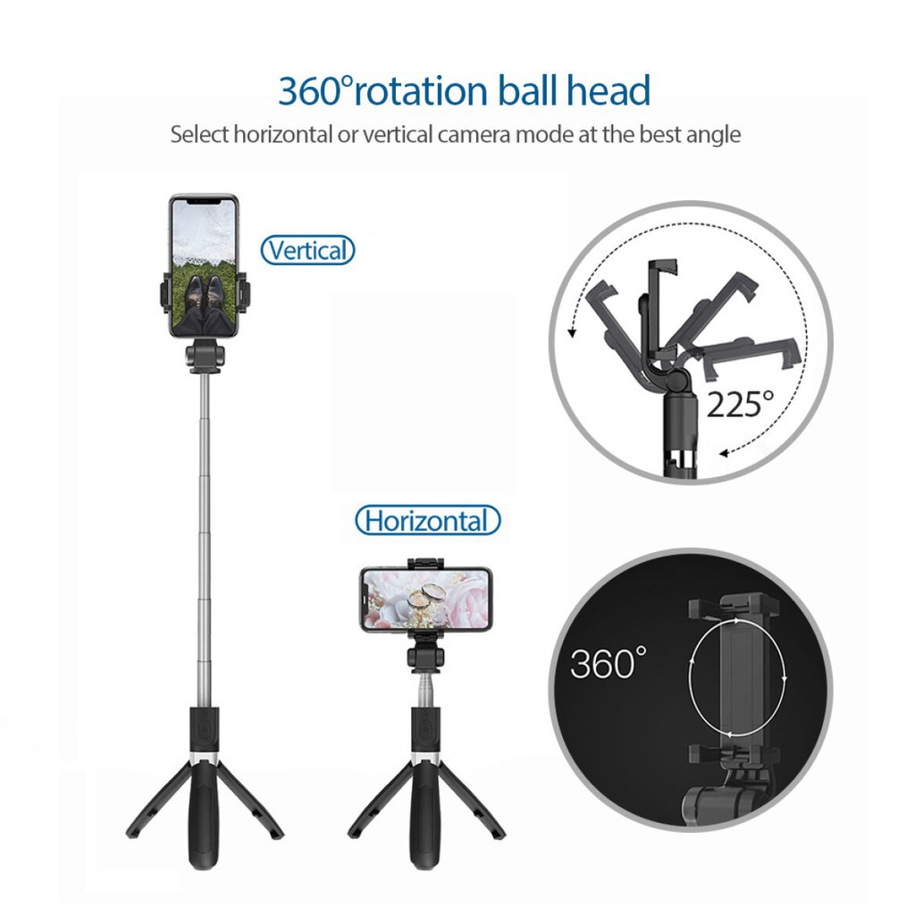 Tripod Tongsis Bluetooth With Remote / Selfie Stick Portabel