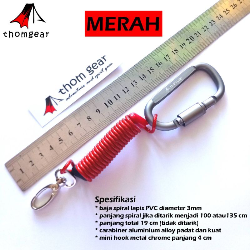 Gantungan Kunci Racet Ratchet Tali Pengaman Lanyard Spiral Wire Sling Safety Fall Protection Scaffolding