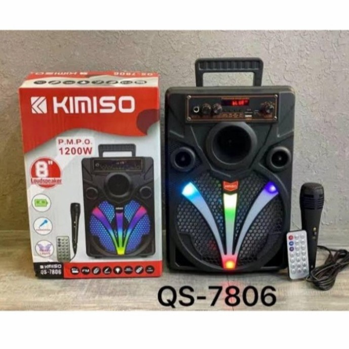 COD Speaker Bluetooth Kimiso QS 7806 karoke Free mic + Remote - Speaker