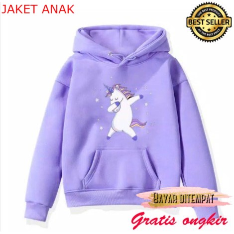 HOODIE ANAK TERMURAH /  ANAK UNICORN DANCING LILAC s cod korea anime sd kecil lucu jaket sweater