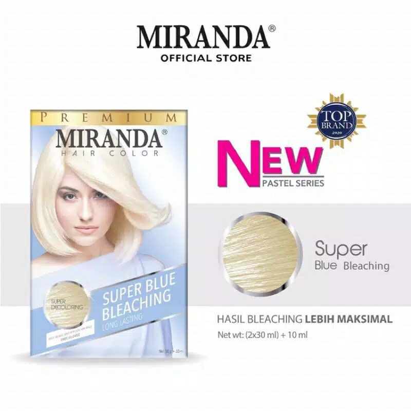 MIRANDA Premium Hair Color Pastel Series Dan Super Blue Bleaching 30g