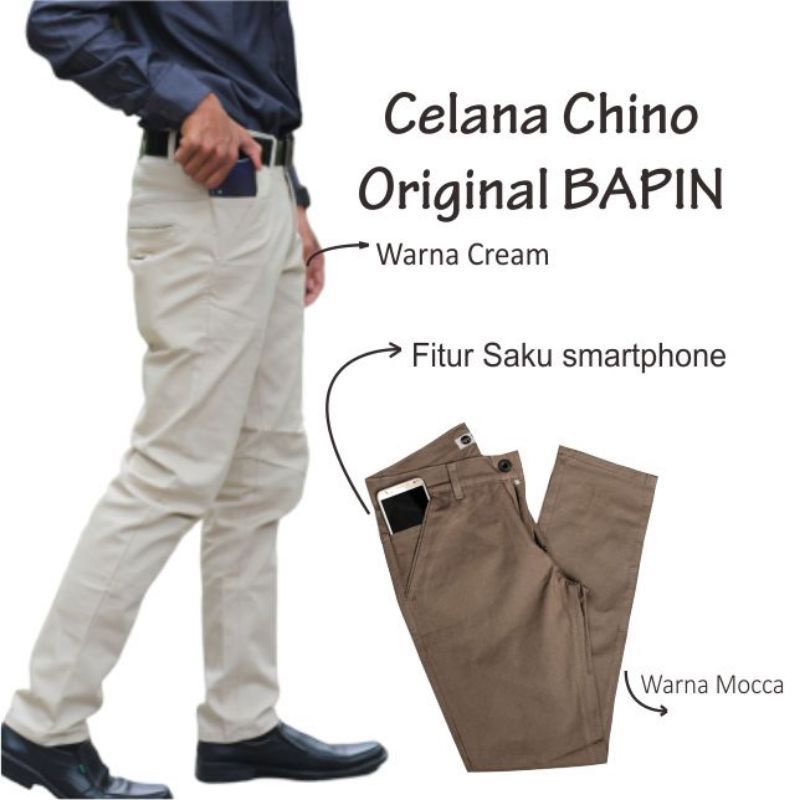 Chino panjang slimfit . Chino pants pria