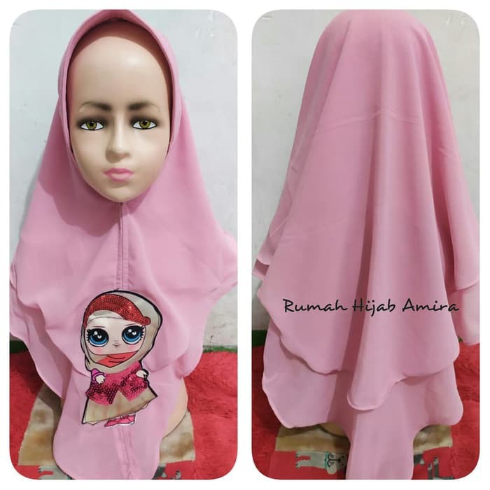 Jilbab Anak Cerruty Khimar 2 Layer MELODY Tanggung Hijab dan LOL Bisa