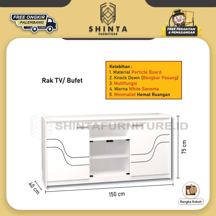 Rak TV Kayu Bufet Rak TV Model Terbaru Minimalis Hemat Ruangan