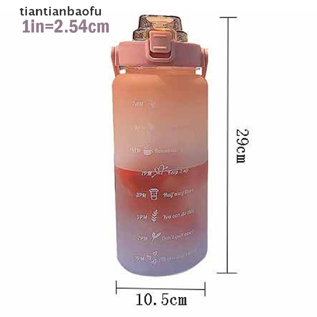 Botol Air Portabel Dengan Sedotan Warna-Warni Ukuran 2000ml