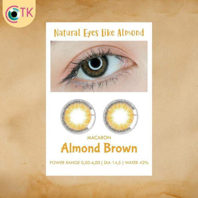 SOFTLENS MINUS DAN NORMAL SWEETY MACARON ALMOND BROWN 14.5mm (0.00 sd -6.00) GRATIS TEMPAT SOFLEN