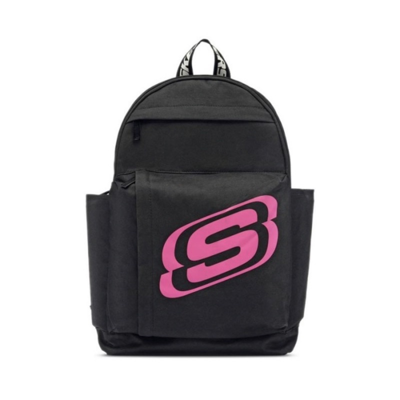 SKECHERS Original S1005 Kids Backpack - Tas Ransel Sekolah Anak Dewasa Unisex Hitam Pink