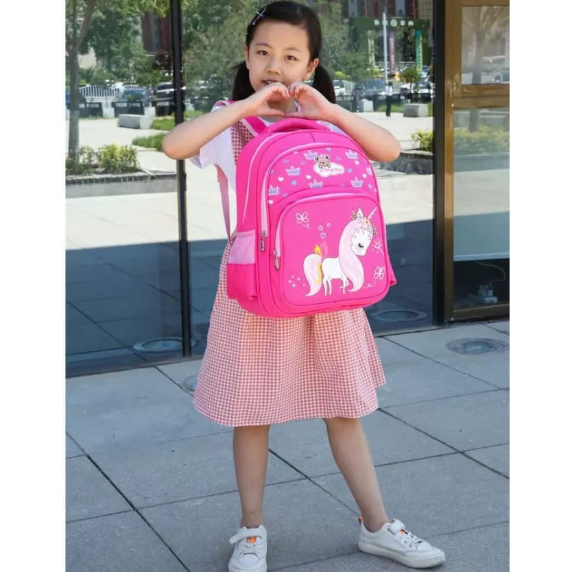 ARMELIA SHOP Tas Ransel Sekolah Anak Perempuan Tas Sekolah Anak Anti Air Model Korea Import Tebal