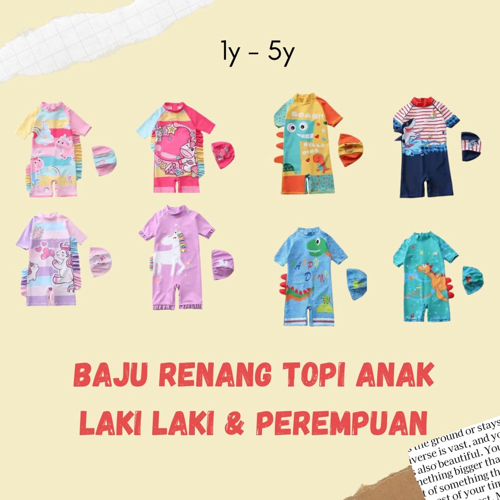 Baju Renang Anak Swimwear Girl 3D Karakter untuk Anak Laki Laki Dan Perempuan By Lidyamomnbaby