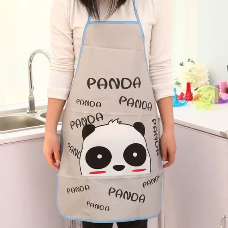 Celemek masak apron plastik anti air waterproof motif lucu gajah duck bebek hello kitty panda