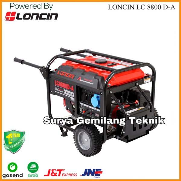 GENSET GENERATOR SET BENSIN LONCIN LC8800DA 6500 WATT