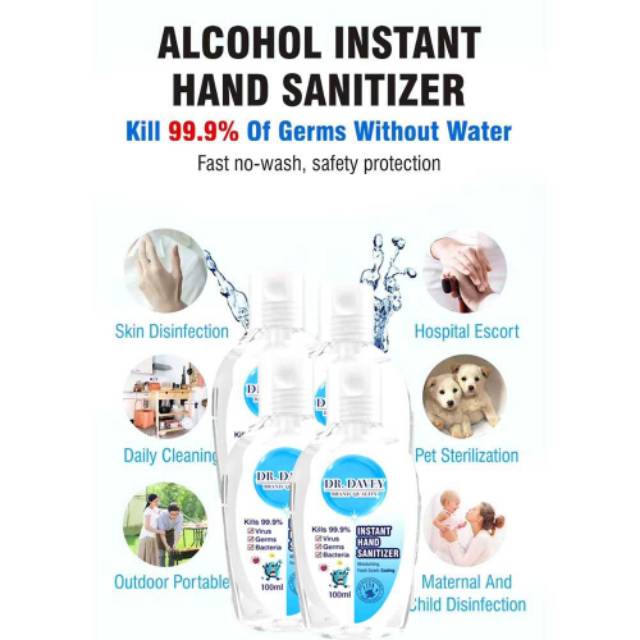 Instant Hand Sanitizer Antiseptic Gel Moisturizing 100ml